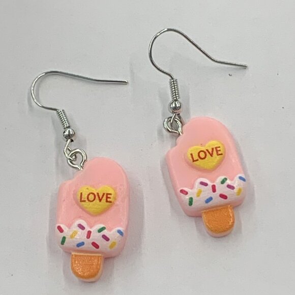 Popsicle Earring, Love Earring, Valentine's Day, Gift Idea, Funny Food Earring - Picture 6 of 6
